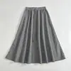 Verano 2026 Nuevo Estilo Estilo Europeo y Americano Sencilla Cintura Elástica Cuadros Pequeños Falda Midi Falda Larga Cuadros Retro