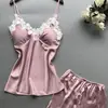 Conjunto de Pijama de Dos Piezas Popular para Mujer Transfronterizo Ins Europeo y Americano Lencería Sexy para Mujer Conjunto de Pijama de Dos Piezas para el Hogar