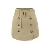 Falda Elegante y Sexy de Trabajo con Botones, Línea A, Adelgazante para Mujer 2026, Estilizada y Sexy con Pantalones Cortos de Seguridad, Cintura Alta, Línea A, Bodycon
