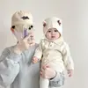 Touca de Bebê Outono e Inverno Quente à Prova de Vento Proteção para Ouvido Menina Bebê Touca de Tricô Recém-nascido Meses Pequenos Touca de Lã