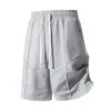 Pantalones Cortos Deportivos Casuales de Punto de Verano Holgados Talla Grande para Adolescentes, Modernos y Versátiles para el Verano, con Cordón Elástico