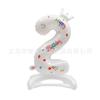 Fabricante en Stock Globos Digitales de Pie de 32 pulgadas Globos de Película de Aluminio Impresos con Corona Blanca Globos Digitales de Cumpleaños Inflables