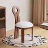 Mesa de Comedor y Sillas Vintage Estilo Francés Wabi-Sabi, Sillas de Comedor de Madera Maciza para Comedor del Hogar, Silla con Respaldo de Sirena en Forma de Llave, Taburete de Maquillaje