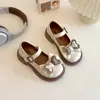 Zapatos de Princesa para Niñas 2025 Primavera y Otoño Nuevo Estilo Zapatos Versátiles de Cuero Pequeños con Lazo Dulce para Niñas Zapatos Individuales para Niñas Medianas y Grandes