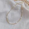 Retro Francês elegante natural de água doce Pearl Clavicle Chain Niche Light Luxury 18K Copper Gold banhado Bead Colar Mulheres Europeia e Americana