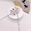 Horquilla de Borla Flor de Durazno Mariposa Antigua para el Cabello de Mujer Nuevo Estilo Chino Hanfu Disco Pin para Sujetar el Cabello Nicho Accesorios Cheongsam Accesorios para el Cabello