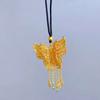 Colgante de mariposa con borla de filigrana, pintado con esmalte dorado y arena vietnamita, cadena de suéter con mariposa de oro simulado 999
