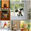 Simulación de Ventas Directas Transfronterizas Pegatinas de Pared de Animales Lindos Ventana de Vidrio Diseño Festivo Autoadhesivas Impermeables Decorativas Pegatinas de Pared