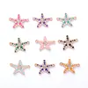 Estrella de Mar Pentagonal de Diamante Accesorios Metálicos Anillos Dobles Florales Accesorios Pulsera DIY Accesorios de Cuentas en stock Al por mayor