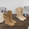 Primeiro Encontro Sazonal Feminino Novo Outono Vazado com Franjas Botas Western Cowboy Sandálias de Meia-Canela Deserto