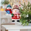 Adornos de muñeco de nieve navideño transfronterizos con forma de muñeco lindo, decoraciones navideñas, colgantes acrílicos planos, adornos para coche