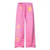 Calça Jogger Casual Estilo Retrô Americano para Mulheres, Calça com Estampa de Marca Tendência, Design High Street, Calça Cool para Homens