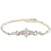 Pulsera auténtica de cobre plateado niche flor doble exquisita ajustable para mujer comercio electrónico en vivo suministro de fábrica venta al por mayor