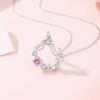 Collar con colgante de guirnalda de Luna de la Suerte y espiga de trigo en plata de ley S925 para mujer, versátil, de lujo ligero, diseño nicho, cadena para clavícula para novia
