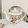 Série Jardim de Inverno de Ogidi Conjunto de Café Prato de Jantar Ocidental Xícara e Pires de Café Retro Elegante Conjunto de Chá para o Chá da Tarde