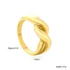 Anillo de Cruz de Nuevo Estilo Europeo y Americano, Diseño Ins, Textura Martillada, Anillo Abierto en Forma de Corazón, Anillo Individual, Acero Inoxidable Chapado en Oro de 18K