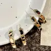Brincos de Corrente Estilo Francês Retrô Estampa de Leopardo para Mulheres, Brincos de Argola de Alta Qualidade, Brincos Personalizados Sexy e Brincos