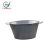 Venta al por mayor de fábrica cubo de hielo galvanizado negro cubo de cerveza de metal a prueba de óxido hierro impreso Ovalado con asa utensilios de vino grandes