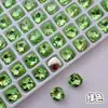 Pedras de strass para nail art quadradas com fundo pontudo de 8 mm, vidro de cristal de alto brilho, strass quadrados de formato irregular com fundo pontudo nas cores branco e vermelho rosa para decoração de unhas
