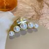 Pinza para el pelo de perla nueva combinable, clip para la parte trasera de la cabeza, pinza grande elegante y simple para mujer, pinza de tiburón de Corea del Sur, accesorio para la cabeza