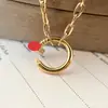 Cadena Dorada en Forma de V con Cabeza y Cola Completamente Diamantadas, Collar Estilo Uña, Inspirado en Celebridades, Estilo Lujo Ligero, Incrustado de Diamantes, Cadena de Clavícula de Alta Gama