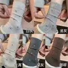 Meias femininas bege de cano médio, meias longas florais retrô japonesas de algodão puro finas para o verão, sapatos Birkenstock, meias largas para primavera e outono