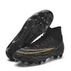 Zapatos de fútbol de caña alta de talla grande 32-47 transfronterizos para hombres, mujeres, adultos y niños, adecuados para competición y entrenamiento, con tacos TF y tacos redondos largos AG