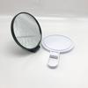 Espejo de Maquillaje Redondo de Alta Definición de una Cara, Portátil y Montable en Pared, Magnificación Plana de 3X, Espejo de Maquillaje de Plástico Plegable Portátil de Escritorio
