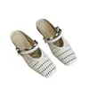 Sandalias de verano para mujer, transpirables, de nicho, tejidas con hebilla, punta cuadrada nueva, suela blanda, cómodas, tipo slip-on, 2026