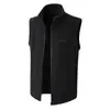 Colete Masculino Outono/Inverno Novo Jaqueta Masculina Forro Três-Em-Um Gola Alta Cor Sólida Cardigã Colete Masculino