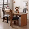 Silla de Comedor de Madera Maciza Estilo Medieval, Mesa y Sillas de Comedor para el Hogar para Combinar Silla Hipopótamo, Silla con Respaldo de Sirena, Taburete de Maquillaje Retro de Ratán