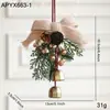 Adornos de Navidad Cascabeles Pequeños Lazos de Terciopelo Escena de Árbol de Navidad Piña Suministros de Decoración Piezas Pequeñas Colgantes Decorativas