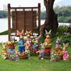 Decoração de Pátio Externo Jardim Ornamentos Vaso de Flores Coelho Desenho Animado Animal Escultura Paisagem de Jardim Miniatura