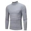 Outono/Inverno 2026 Amazon Cross-Border Europeu e Americano Camiseta Masculina de Gola Alta Manga Longa Camisa Básica Masculina Top Liso
