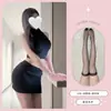 Lencería Sexy, Suéter Morado Sexy y Atractivo, Cuello Alto Pequeño, Conjunto de Falda Corta Sexy que se Ajusta a la Cadera, Lencería Coqueta y Divertida