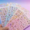 Adesivos 3D de Cristal com Estampa Dourada Estilo Japonês Gatinho Fofo, Coelho, Urso para Meninas e Crianças, Decoração Feita à Mão Adesivos de Celular