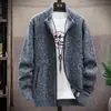 2026 Comércio Exterior Transfronteiriço Outono e Inverno Novo Cardigã de Tricô com Gola Alta para Homem Jaqueta Suéter Estilo Coreano Slim Fit Jaqueta Lisa