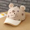 Gorra de béisbol infantil con estampado de oso súper linda, gorra de béisbol coreana linda para niños, gorro de pana para bebé de otoño e invierno