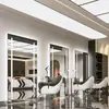 Espejo de salón de peluquería con luz, estación de espejo de barbería de salón, espejo para cortar el pelo, espejo de barbería de pared o de pie