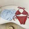 Bikini Rayado Rojo y Blanco Estilo Chica Hot Vacacional Deseo Puro para Vacaciones en la Playa