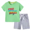 Camiseta para Niños 2026 Verano Nuevo Comercio Exterior Ropa para Niños Ins Estilo Coreano Algodón Manga Corta y Pantalones Cortos para Niños Conjunto de Dos Piezas