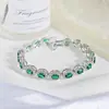 Pulseira Oval de Zircônia Dopamina Luxo Acessível Elegante High-End Pulseira da Moda Estilosa Pulseira para o Dia a Dia para Mulheres S6923