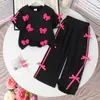 Baoxin 26 Verão Europeu e Americano Transfronteiriço Novo Laço Cor Dopamina Conjunto Casual Bebê Confortável Roupa Infantil Em Estoque
