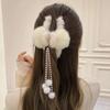 Outono e inverno amor borla pingente bola de cabelo grampo de cabelo pelúcia garra grampo de cabelo para trás cabeça grampo de cabelo superior acessórios de cabelo femininos