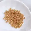 Cuentas huecas que preservan el color envueltas en oro de 14 quilates, cuentas redondas sueltas, pequeñas cuentas de oro, cuentas de sandía, accesorios de joyería hechos a mano para bricolaje.