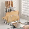 Estante para cuchillos de acero inoxidable 304, estante de almacenamiento de utensilios de cocina, estante para cuchillos, estante para tablas de cortar, estante de almacenamiento multifuncional para tablas de cortar y cuchillos