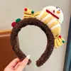 2025 Nova Faixa de Cabelo de Desenho Animado de Natal para Crianças Faixa de Cabelo de Rena de Pelúcia para Meninas Acessórios de Cabelo para Tirar Fotos e Lavar o Rosto de Meninas Pequenas