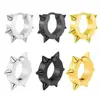 Brincos de Clipe para Orelha Exagerados de Aço Inoxidável Estilo Nicho com Rebites Piercing Masculino Noturno Hip-Hop Tendência Masculina