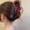Pinza para el pelo Ankora Placa Roja Pasador de Pelo Femenino Adulto Pinza de Tiburón Pasador de Pelo Tocado Pasador en la Parte Posterior de la Cabeza