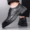 Zapatos de Hombre al por Mayor, Zapatos de Cuero para Negocios, Zapatos Casuales Formales, Primavera Bajos con Patrón de Cocodrilo en Relieve Piel Genuina de Vaca Zapatos para el Trabajo